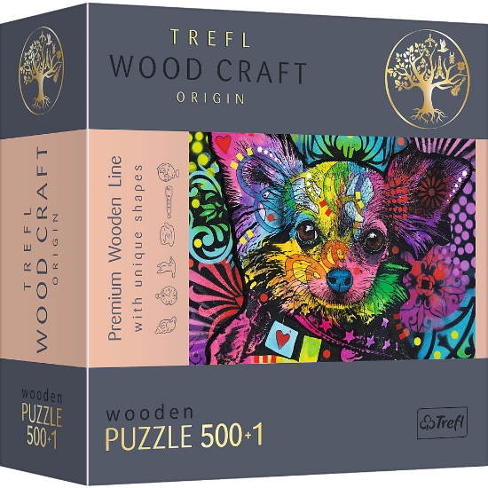 Imagine PUZZLE TREFL DIN LEMN 500+1 PIESE CATELUSII DRAGALASI