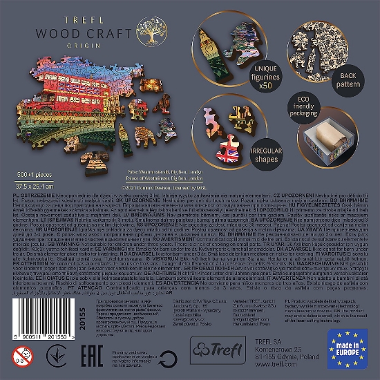 Imagine Puzzle Trefl din lemn 500+1 obiectivele turistice din Londra