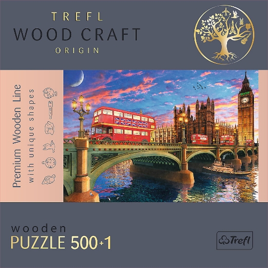 Imagine Puzzle Trefl din lemn 500+1 obiectivele turistice din Londra