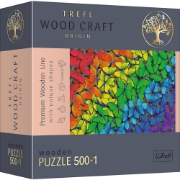 Imagine PUZZLE TREFL DIN LEMN 500+1 PIESE FLUTURASII COLORATI