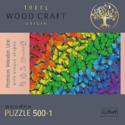 Imagine PUZZLE TREFL DIN LEMN 500+1 PIESE FLUTURASII COLORATI
