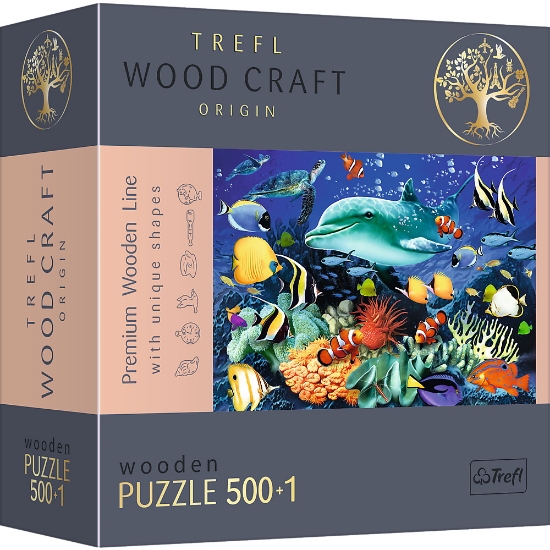 Imagine Puzzle Trefl din lemn 500+1 piese viața marină