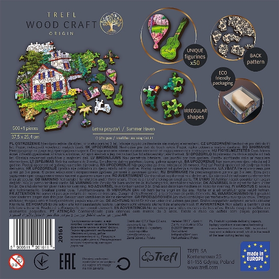 Imagine Puzzle Trefl din lemn 500+1 piese portul în timpul verii
