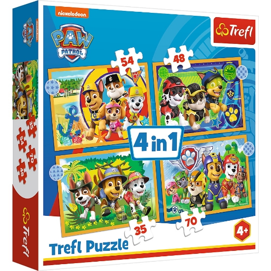 Imagine PUZZLE TREFL 4IN1 PATRULA CATELUSILOR - SARBATORILE