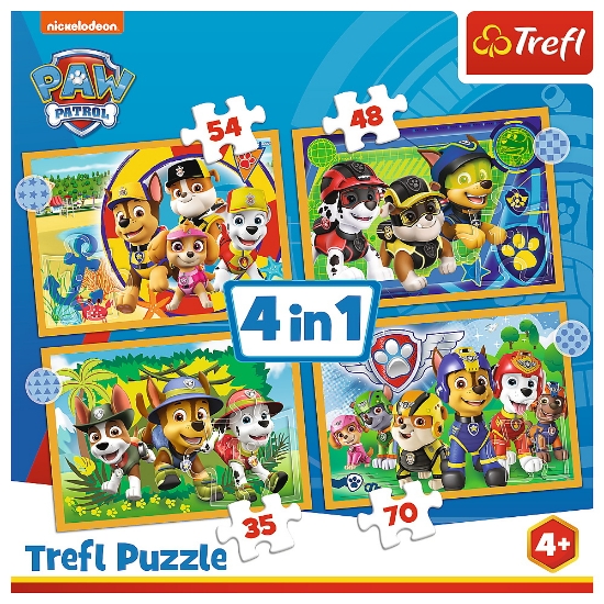 Imagine Puzzle Trefl 4în1 Patrula Cățelușilor – Sărbătorile