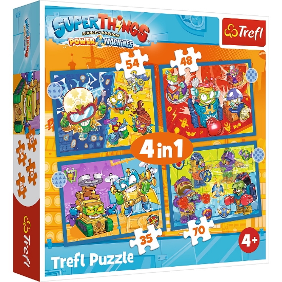Imagine PUZZLE TREFL 4IN1 SUPER THINGS SUPER ACTIUNEA