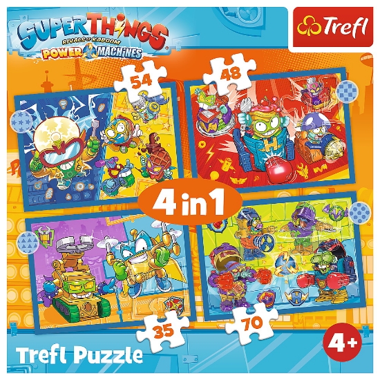 Imagine  Puzzle Trefl 4in1 Super Things Super Acțiunea