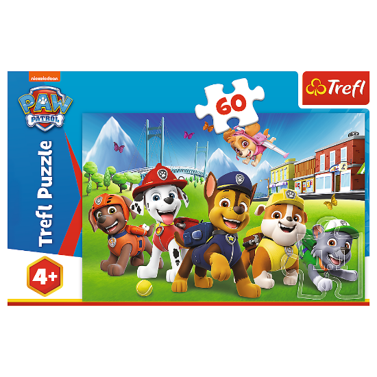 Imagine PUZZLE TREFL 60 PIESE PATRULA CATELUSILOR CATEII IN IARBA