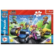 Imagine PUZZLE TREFL 100 PIESE PATRULA CATELUSILOR CATELUSII PE MOTOCICLETE