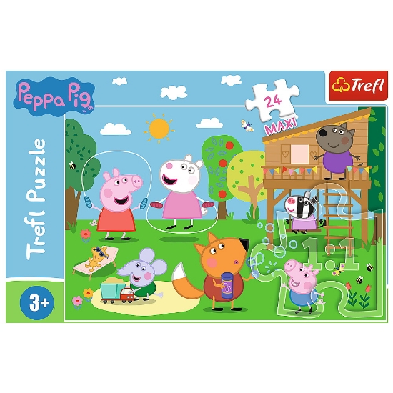 Imagine Puzzle Trefl 24 MAXI Peppa Pig – Distracția din iarbă