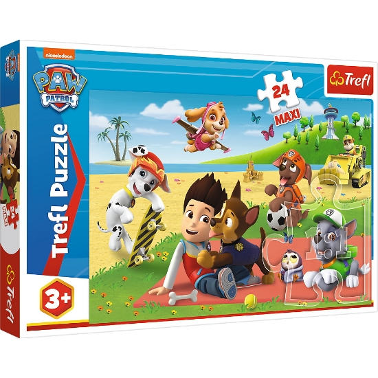 Imagine PUZZLE TREFL 24 MAXI PATRULA CATELUSILOR DISCTRACTIA LA PLAJA