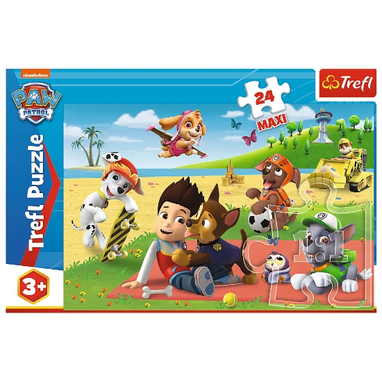 Imagine Puzzle Trefl 24 MAXI Patrula Căţeluşilor – Distracţia la plajă