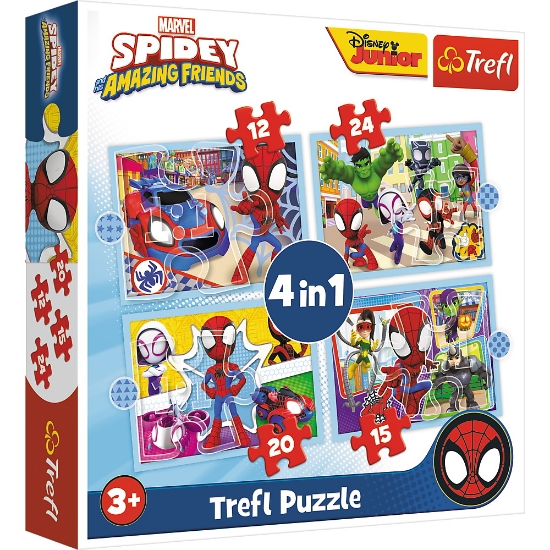 Imagine PUZZLE TREFL 4IN1 SPIDAY ECHIPA SPIDAY