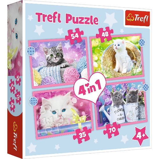 Imagine PUZZLE TREFL 4IN1 PISICUTELE DRAGALASE