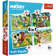Imagine PUZZLE TREFL 4IN1 MICKEY MOUSE ZIUA DEOSEBITA