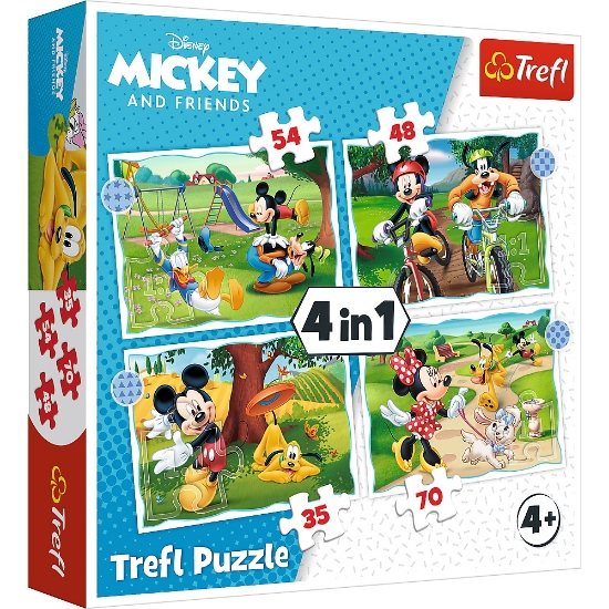 Imagine PUZZLE TREFL 4IN1 MICKEY MOUSE ZIUA DEOSEBITA