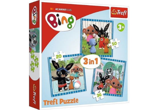 Imagine PUZZLE TREFL 3IN1 BANG DISTRACTIA CU PRIETENII