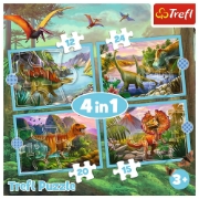 Imagine PUZZLE TREFL 4IN1 LUMEA DINOZAURILOR
