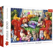 Imagine Puzzle Trefl 1500 Pisicuțele pe canapea