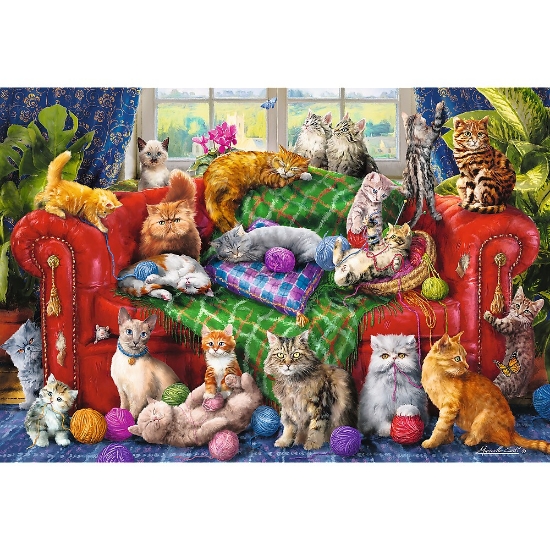 Imagine Puzzle Trefl 1500 Pisicuțele pe canapea