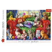 Imagine PUZZLE TREFL 1500 PISICUTELE PE CANAPEA