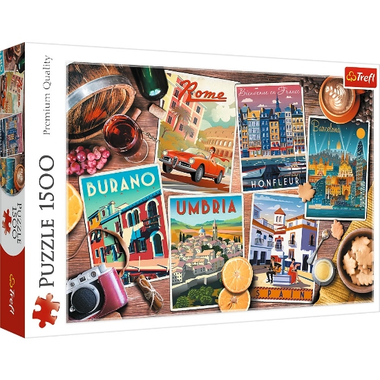 Imagine Puzzle Trefl 1500 Călătorind prin Europa