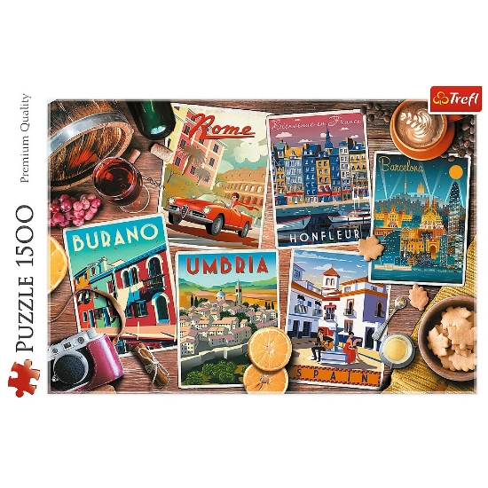 Imagine Puzzle Trefl 1500 Călătorind prin Europa
