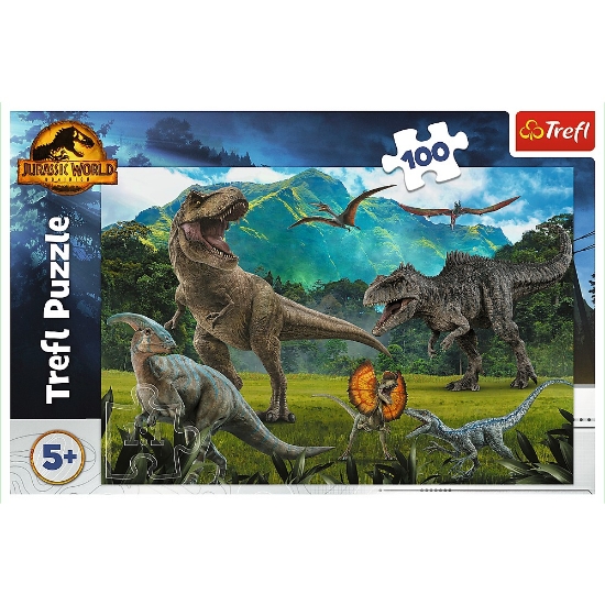 Imagine  Puzzle Trefl 100 piese Jurassic World – Lumea dinozaurilor