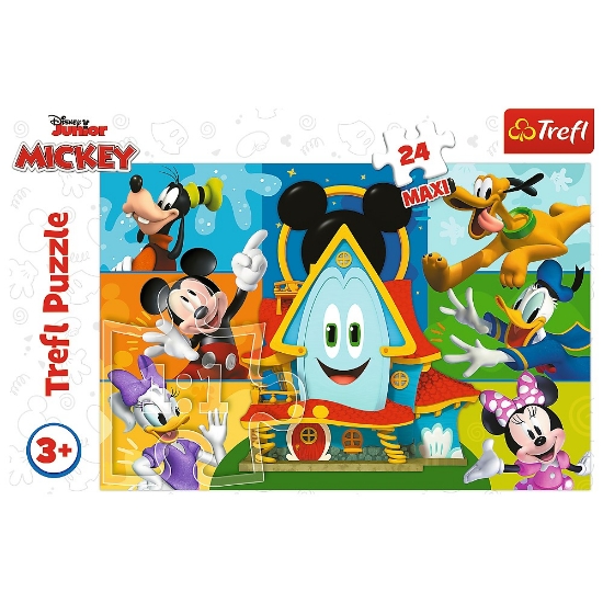 Imagine Puzzle Trefl 24 MAXI Mickey Mouse Casa prietenilor amuzanți