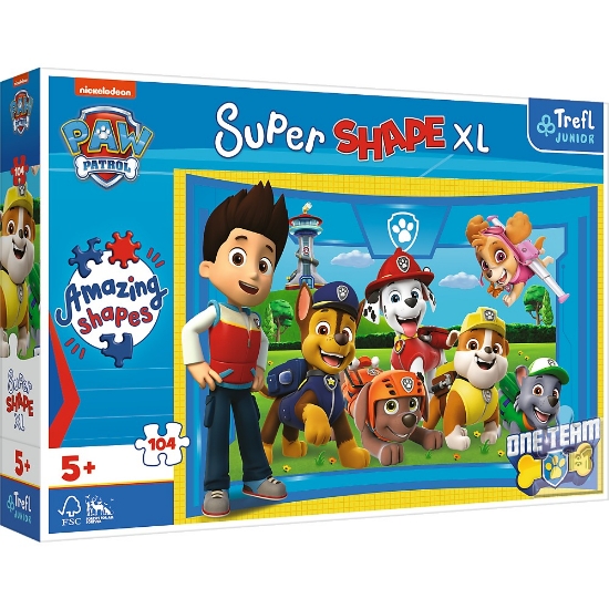 Imagine PUZZLE TREFL PRIMO SUPER SHAPE XXL 104 PATRULA CATELUSILOR