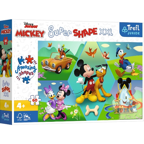 Imagine PUZZLE TREFL PRIMO SUPER SHAPE XXL 60 DISNEY MICKEY AMUZANTUL