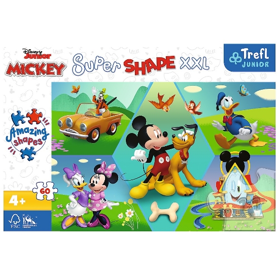 Imagine Puzzle Trefl Primo Super Shape XXL 60 Disney Mickey Amuzantul
