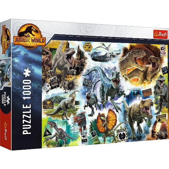 Imagine PUZZLE TREFL 1000 JURASSIC WORLD PE URMELE DINOZAURILOR