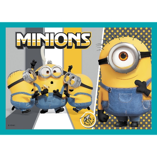Imagine Puzzle Trefl Minions 4in1 Lumea fericită a minionilor