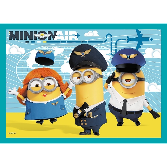 Imagine Puzzle Trefl Minions 4in1 Lumea fericită a minionilor