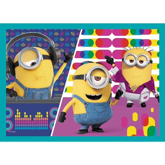 Imagine Puzzle Trefl Minions 4in1 Lumea fericită a minionilor