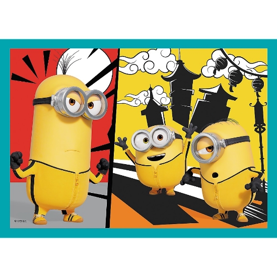 Imagine Puzzle Trefl Minions 4in1 Lumea fericită a minionilor