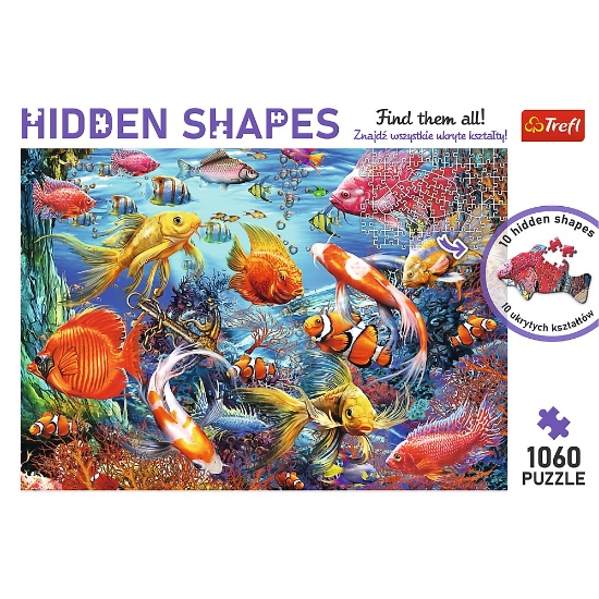 Imagine Puzzle Trefl 1000 – Forme ascunse: Viața subacvatică