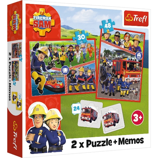 Imagine PUZZLE TREFL 2IN1 MEMO POMPIERUL SAM ECHIPA POMPIERILOR 