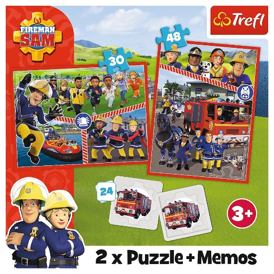 Imagine Puzzle Trefl 2in1 Memo Pompierul Sam echipa pompierilor
