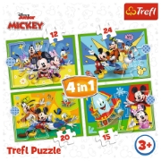 Imagine PUZZLE TREFL 4IN1 MICKEY MOUSE SI PRIETENII