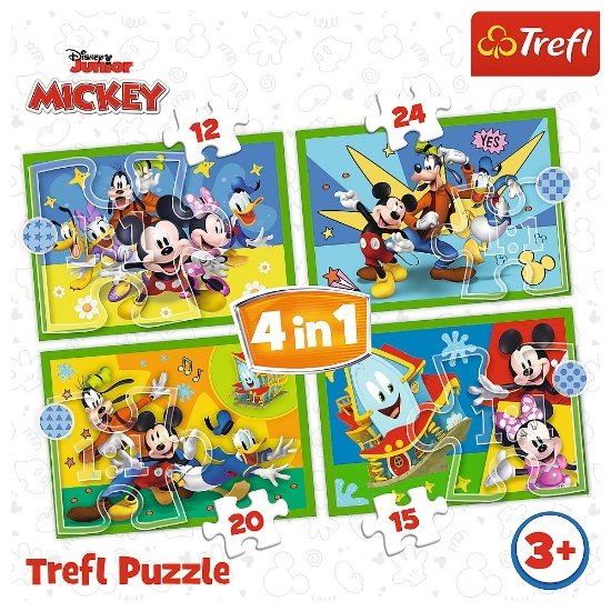 Imagine Puzzle Trefl 4in1 Mickey Mouse și prietenii