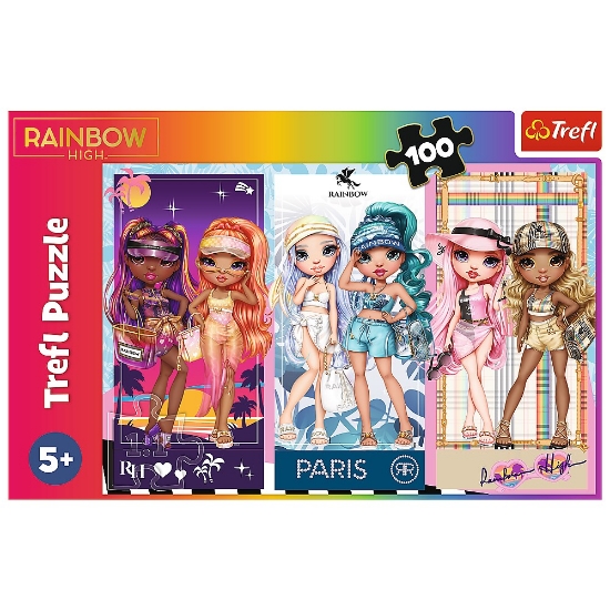 Imagine Puzzle Trefl 100 Rainbow High – Păpușile deosebite