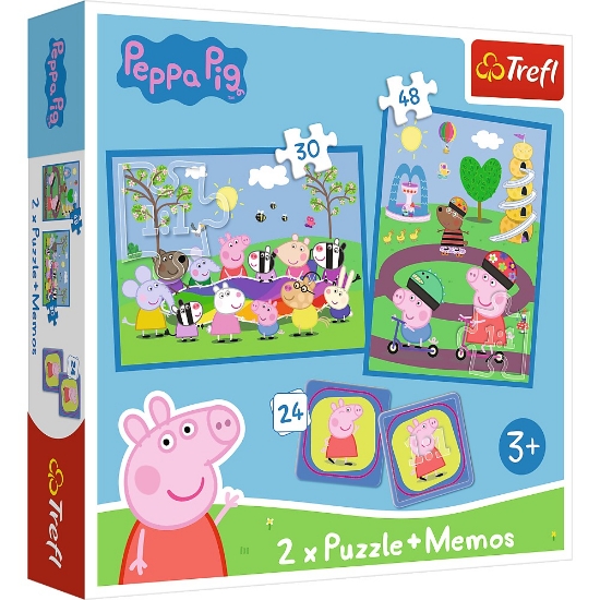 Imagine PUZZLE TREFL 2IN1 MEMO PEPPA PIG MOMENTELE FERICITE