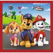 Imagine PUZZLE TREFL 3IN1 PATRULA CATELUSILOR CATELUSII FERICITI