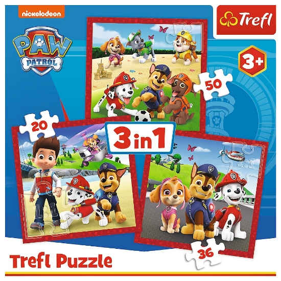 Imagine Puzzle Trefl 3in1 Patrula Cățelușilor – Cățelușii fericiți