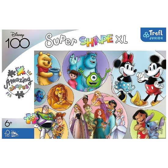 Imagine Puzzle Trefl Primo Super Shape XXL 160 Disney 100 Lumea Disney