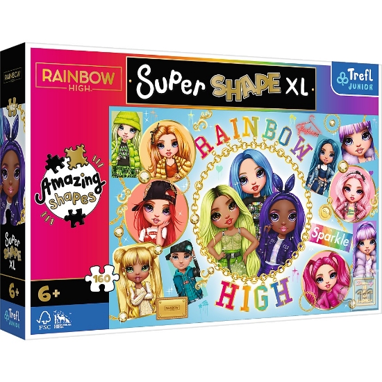 Imagine PUZZLE TREFL PRIMO SUPER SHAPE XXL 160 RAINBOW HIGH PRIETENELE COLORATE