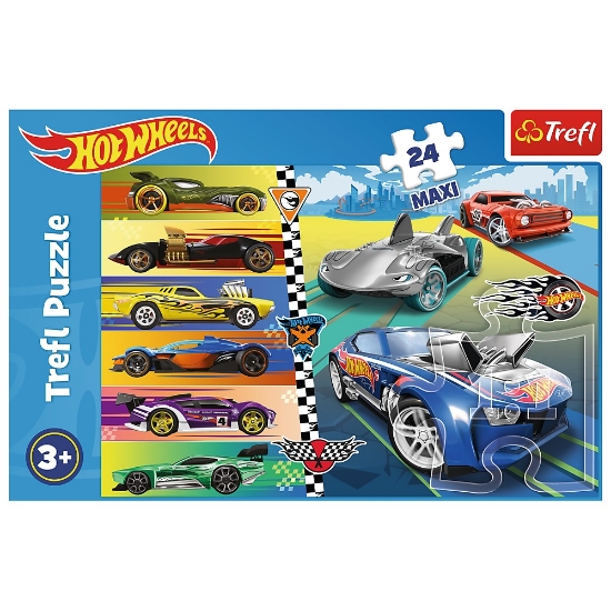 Imagine  Puzzle Trefl 24 MAXI Hot Wheels Mașinile deosebite