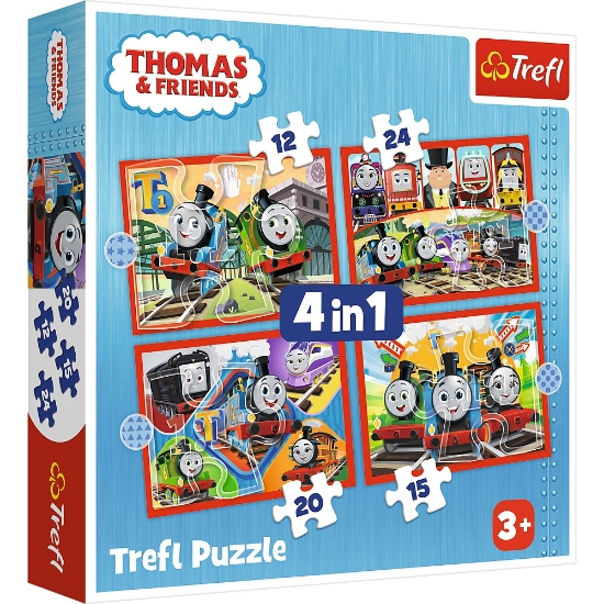 Imagine PUZZLE TREFL 4IN1 THOMAS TRENULETELE AMUZANTE